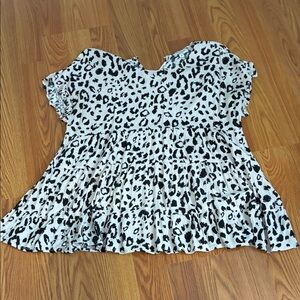 Leopard Print Ruffle Top